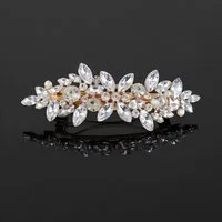 The Beauty House Haarspange Elegante Haarklammer mit Strass im Blatt-Design Haarkamm Haarschmuck, Luxus Haarklammer, Brautschmuck, Hochzeit, Party & festliche Anlässe