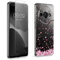 kwmobile Smartphone-Hülle Hülle für Xiaomi Redmi A3 Handyhülle - Silikon, Case mit Schutzfolie Kirschblütenblätter Design