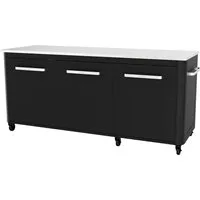 COZZE Outdoor-Küche Outdoor-Küche, Schrank mit 6 Rollen, 180 x 90 x 60 cm, moderne Außenküche mit großer Ablagefläche und viel Stauraum