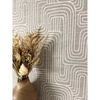Newroom Vliestapete Livino Braun Tapete Mustertapete Grafik, Linien, Leicht glänzend, strukturiert, Retro