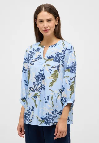 ETERNA - Bluse Leinwandgewebe 3/4-Arm hellblau - Gr. - 44