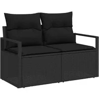 vidaXL Loungesofa Garten-Sofa mit Kissen 120 x 62 x 69 cm Poly-Rattan, 1 Teile