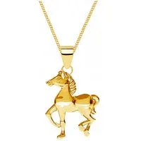 Goldene Hufeisen Kette mit Anhänger Pferd Halskette in Gold – Symbol für Freiheit & Stärke, 925 Sterling Silber (hypoallergen)