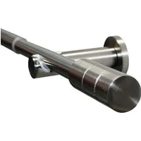 GARDINIA Gardinenstange Set Metall, Ø 19 mm, 1-läufig, ausziehbar, mit Bohren, verschraubt, Aluminium, 1-Lauf