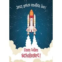 Perleberg Grußkarten Schulanfang – Einschulung - Glückwunschkarte im Format 11,5x17cm