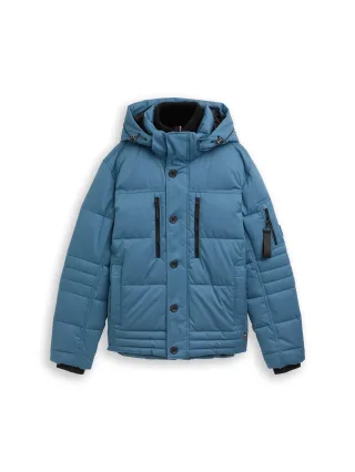 Tom Tailor - Puffer-Jacke mit abnehmbarer Kapuze real teal blue - Gr. - XXL