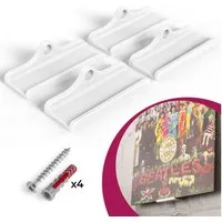Mobilefox Wanddekoobjekt Schallplatten Wandhalterung für LP Disc Vinyl Halter 4 Stück