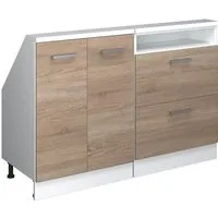 Vicco Kommode Rion, Sonoma/Weiß/Weiß, 2er Set (2 St)