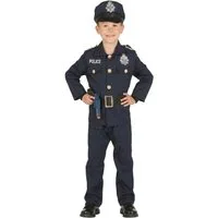 JADEO Kostüm Polizisten-Kostüm für Kinder Kinder-Karneval-Kostüm blau-schwarz