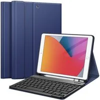 Fintie Tablet-Hülle mit Tastatur für iPad 10.2 Zoll(9/ 8/ 7 Generation - 2021/2020/2019), Soft TPU Case mit Pencil Halter, magnetisch Tastatur mit QWERTZ Layout
