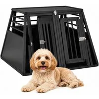relaxdays Hunde-Transportbox Hundebox Auto mit Trennwand
