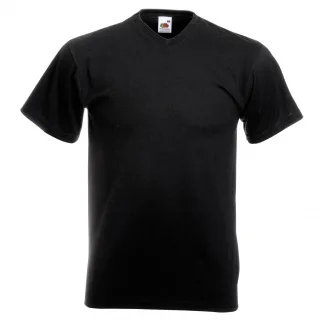 Fruit Of The Loom Valueweight T-shirt für Männer mit V-Ausschnitt, kurzärmlig (Schwarz)