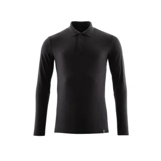 MASCOT Herren Polo-Shirt, Langarm CROSSOVER Vollschwarz L - 20483-961-90-L