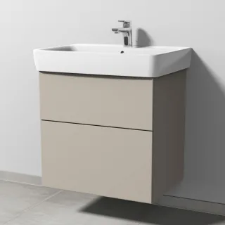 Sanipa 3way Waschtischunterbau zu Geberit Renova Plan Waschtisch mit 2 Auszügen, Kaschmir-Matt SP8761U