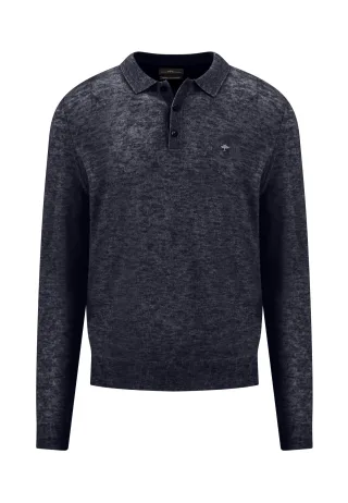 FYNCH-HATTON - Polo, Longsleeve, Merino Cashmere navy - Gr. - L
