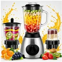 Fyrove Standmixer 2026 Neu Standmixer,Mixer VitaBoost,Edelstahl Silber Glas Smoothie, 1500 W, Maker,Milchshaker Blender 1,5 L,Eiscrusher,6-Klingen für Ice Püree