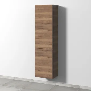 Sanipa 3way Stauraumschrank mit 1 Tür und 1 Wäschekorbklappe, Eiche-Tabak BR18450