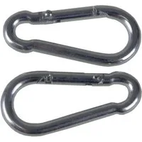 Work-it Karabiner Karabinerhaken 4x40mm verzinkt Metall 2Stück, 2er-Set