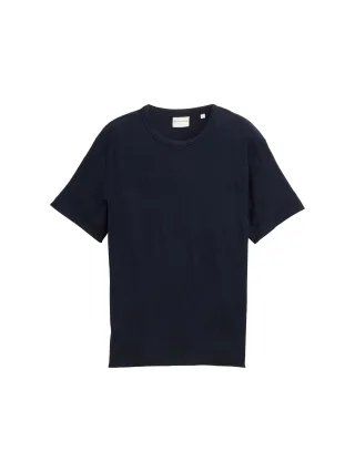 Tom Tailor - Jacquard T-Shirt mit Palmen-Motiv navy palm jacquard - Gr. - M