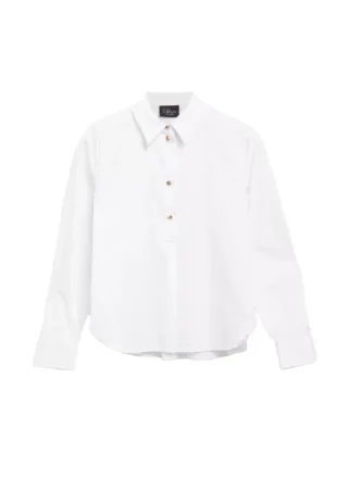 s.Oliver BLACK LABEL - Langarmbluse mit Kragen weiß - Gr. - 40
