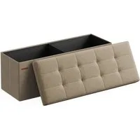 SONGMICS Sitzbank Sitzhocker mit Stauraum, klappbare, für Wohnzimmer Schlafzimmer Flur, 38 x 110 x 38 cm Fußbank, Aufbewahrungsbox, bis 300 kg belastbar