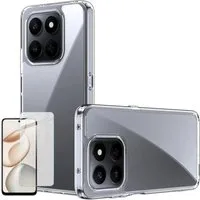 Wigento Handyhülle Für Honor 400 Smart 4G 2 in 1 TPU Hülle + 9H Schutzglas Transparent, Produktset TPU Hülle mit Hart Glas