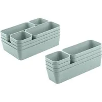 Engelland Schubladeneinsatz Schubladen-Organizer (Vorteils-Set, 14 St., individuelle Anordnung, passend für alle gängigen Schubladen), BPA-frei, spülmaschinengeeignet, gefrierschrankgeeignet