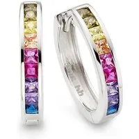 Bruno Banani Paar Creolen Schmuck Geschenk Silber 925 Ohrschmuck Ohrringe Regenbogen, mit Zirkonia (synth)