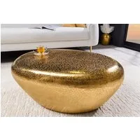 riess-ambiente Couchtisch STONE 75cm gold · Wohnzimmertisch aus Metall (Einzelartikel, 1-St), Kaffeetisch · oval · handmade · Hammerschlag Design · orientalisch