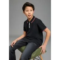 Bruno Banani Poloshirt Piqué-Shirt mit Logo-Print für Jungen Basic-Passform, Kurzarm, mit Knopfleiste, mit Logodruck
