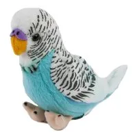 Teddys Rothenburg Kuscheltier Wellensittich hellblau weiß 12 cm Plüschvogel (Stofftier, Plüschtier, Stoffvogel)
