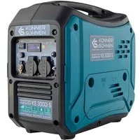 Könner & Söhnen Stromerzeuger KS 3000i S, (Silent Inverter Stromerzeuger 3.3kW mit reiner Sinuswelle, 1-tlg., 3300W Peak, nur 22.5kg, superleise 68dB, 4L Tank, Eco-Modus), Reine Sinuswelle, 2x 230V Steckdosen, LED-Display, Kompakt