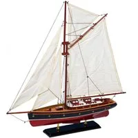 Aubaho Dekoobjekt Modellschiff Segelyacht Yacht Schiff Boot Segelschiff Holz Maritim kei