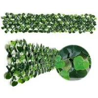BlingBin Gartenzaun erweiterbarer Künstliche Hecken Sichtschutzzaun mit Blume, (1er Set, 1-St., 150x25 cm), künstlicher Balkon Sichtschutzblätter, Gartenbegrünung