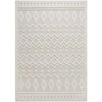 TaraCarpet Teppich Indoor und Outdoor Teppich wetterfest Barcelona Boho Scandi Style, rechteckig, Höhe: 10 mm, scandinavisch Boho weiß Wohnzimmer Schlafzimmer Esszimmer 140X200