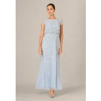 Adrianna Papell Abendkleid Beaded Blouson Long Dress Ein rundum mit Perlen besticktes Kleid