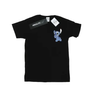 Disney - "Lilo And Stitch Stitch Backside Breast Print" T-Shirt für Mädchen (Schwarz)