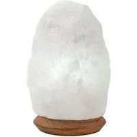 HAF Salzkristall-Tischlampe Salzlampe Naturform 2-3kg Weiß Salzkristalllampe inkl. Fassung + Birne, Leuchtmittel wechselbar, Warmweiß/Rosa, Handgefertigt - jeder Stein ein Unikat