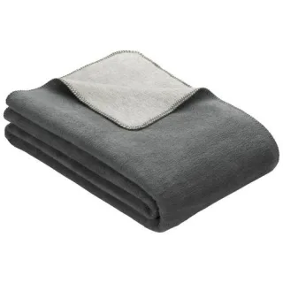 Ibena Uni Doublefacedecke Dublin 2340 anthrazit/silber 150x200cm