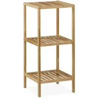 relaxdays Badregal Walnuss mit offenen Ablage, 3