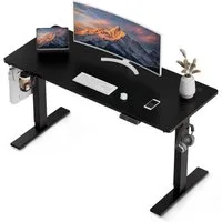 HOMAVO Schreibtisch Elektrisch höhenverstellbarer Schreibtisch Memory-Funktion (Sitz-/Steh-Erinnerung), USB/Typ C,Länge 120 cm, 140 cm, zwei Größen (18 mm Schreibtischplatte)