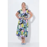 MIAMODA Jerseykleid Jerseykleid lange A-Linie Blumenmuster