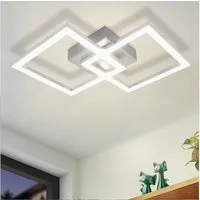 Nettlife LED Deckenleuchte Modern Schwarz/Weiß Eckig Schlafzimmer 24W Metall 3000K/4000K, LED fest integriert, Neutralweiß, Deckenbeleuchtung für Wohnzimmer Flur Schlafzimmer Küche