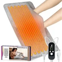 Mefine Elektrofußwärmer, Verbesserter doppelseitig beheizter, großer Fußwärmer mit LED-Anzeige, 6 Temperatureinstellungen, 4 Zeitstufen, waschbar, 120W