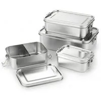 JASLIFE Lunchbox 304 Edelstahl Bento Box, auslaufsichere Lunchbox mit Trennfach, robust, hygienisch, leicht zu reinigen, für unterwegs geeignet