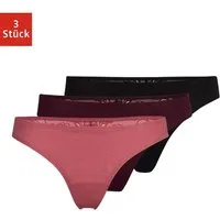 SNOCKS Brasilslip Damen Tanga Unterhose (3-St) bequem und elegant aus Bio-Baumwolle mit Spitze