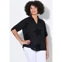 Angel of Style Hemdbluse Tunika A-Linie farbige Frottee-Sterne 3/4-Ärmel