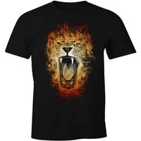 MoonWorks Print-Shirt Herren T-Shirt Löwe Lion Inferno Fun-Shirt mit Print