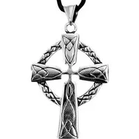 Kiss of Leather Kettenanhänger Keltenkreuz Radkreuz keltisches Kreuz beidseitig Edelstahl