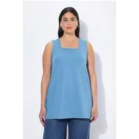 Ulla Popken Longshirt Longtop Classic Fit Carré-Ausschnitt ärmellos